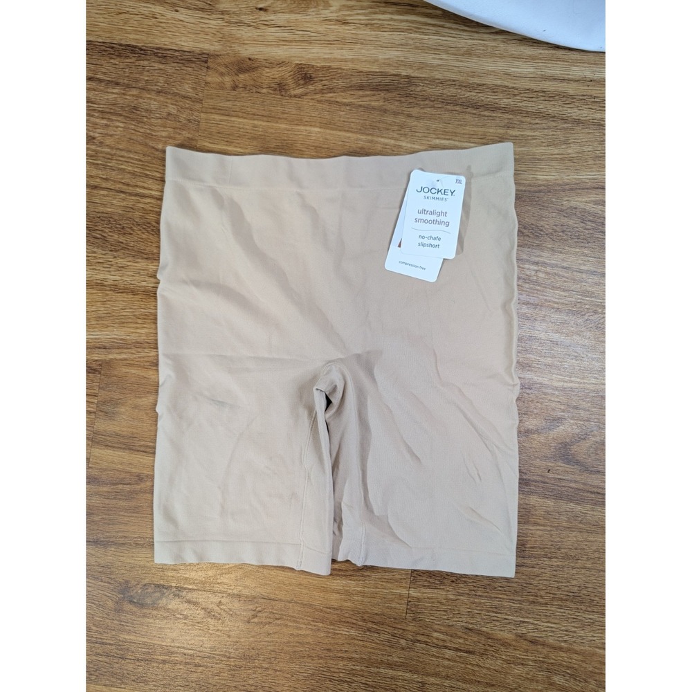 Jockey Skimmies Shapewear Women XXL Beige No-Chafe Smoothing Seamfree SlipShort